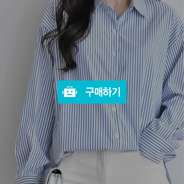 오버핏 스트라이프 언발 트임 셔츠 / 아담샵 / 디비디비 / 구매하기 / 특가할인
