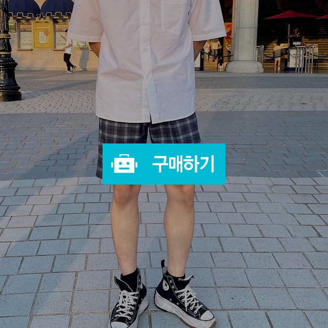 남성 여름 체크 반바지 슬랙스 / 민클로즈 / 디비디비 / 구매하기 / 특가할인