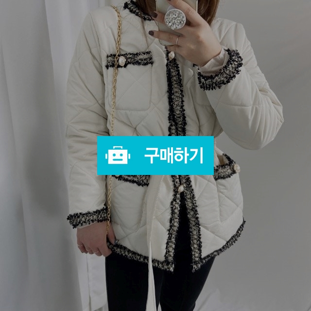 진주 트위드 퀄팅 누빔 허리벨트 패딩 자켓 / 비쥬비님의 스토어 / 디비디비 / 구매하기 / 특가할인