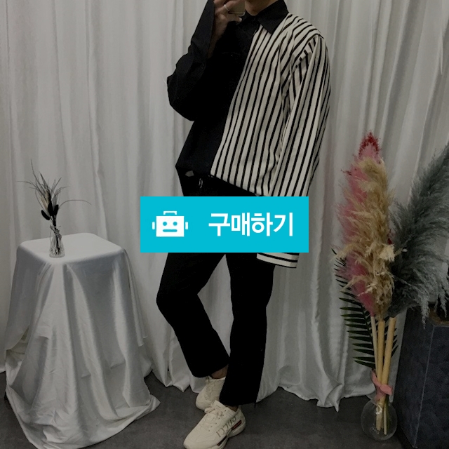오버핏 하프 스트라이프셔츠 / 아시안 어패럴 / 디비디비 / 구매하기 / 특가할인