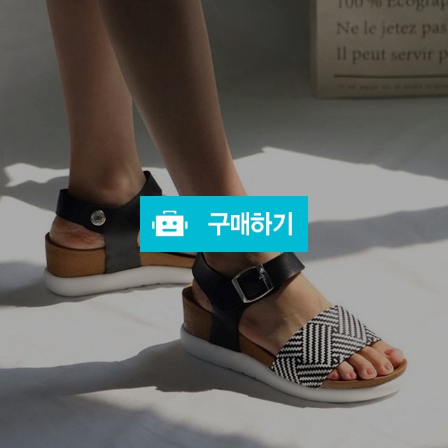사선체크 푹신 말랑 웨지통굽 스트랩 👡 샌들 / 굿앤슈 / 디비디비 / 구매하기 / 특가할인