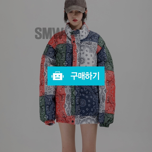 [TURNSOLE707×M.E ] 스트릿 반다나 패턴 패치워크 오버핏 패딩점퍼 / SMW (Special Man Wear) / 디비디비 / 구매하기 / 특가할인