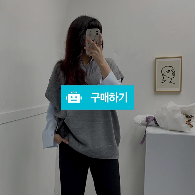 남녀공용 루즈핏 브이넥 니트 조끼 베스트 / 민클로즈 / 디비디비 / 구매하기 / 특가할인