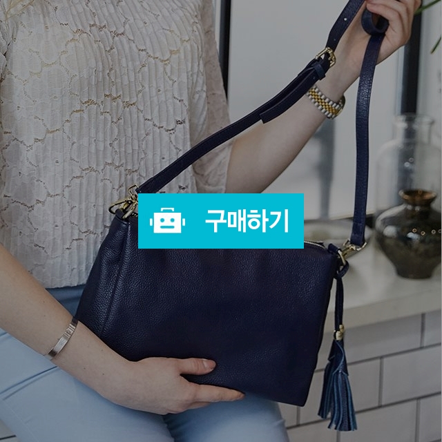 위버 소가죽 태슬 크로스백 (블랙 라이트그레이 네이비 카민레드 모브 다크그레이) / 보르사디펠레 / 디비디비 / 구매하기 / 특가할인