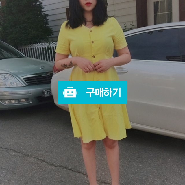 비비드 단추 브이넥 미디원피스 / 셀럽CELEB / 디비디비 / 구매하기 / 특가할인