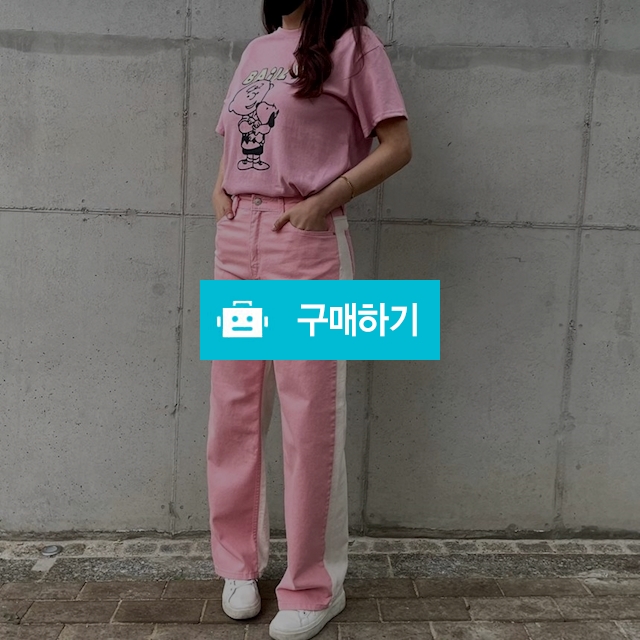 여성 배색 데님 일자 하이웨스트 팬츠 / 민클로즈 / 디비디비 / 구매하기 / 특가할인