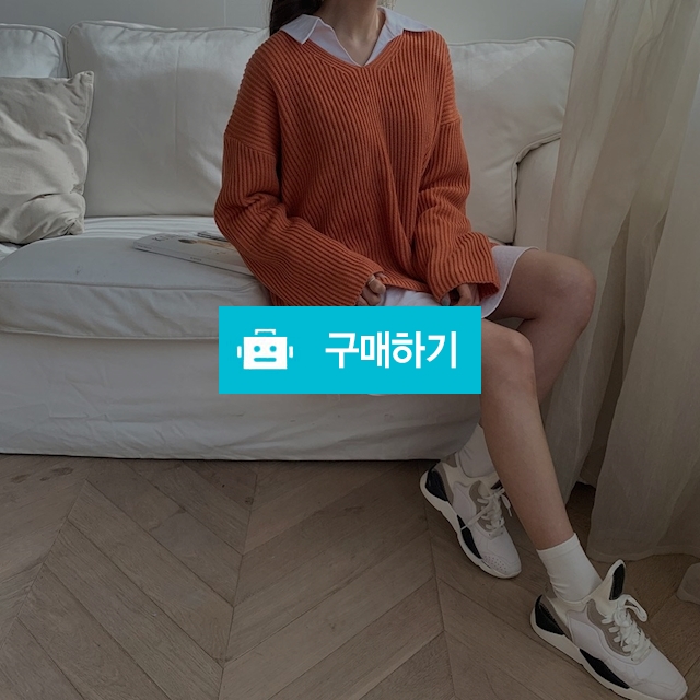 데일리 베이직 브이넥 루즈핏 니트 ♡6color♡ / 가빈뚠 / 디비디비 / 구매하기 / 특가할인