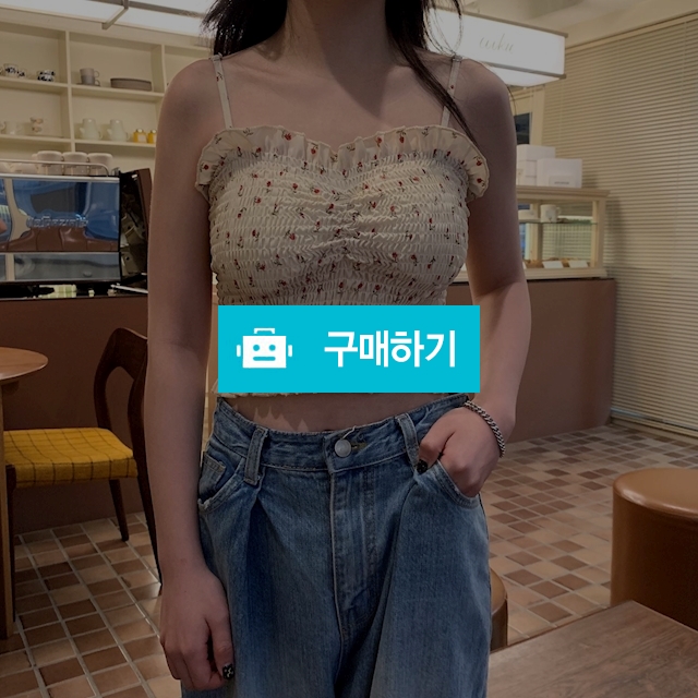 잔꽃 플라워 스모크 크롭 나시티 / 비쇼님의 스토어 / 디비디비 / 구매하기 / 특가할인