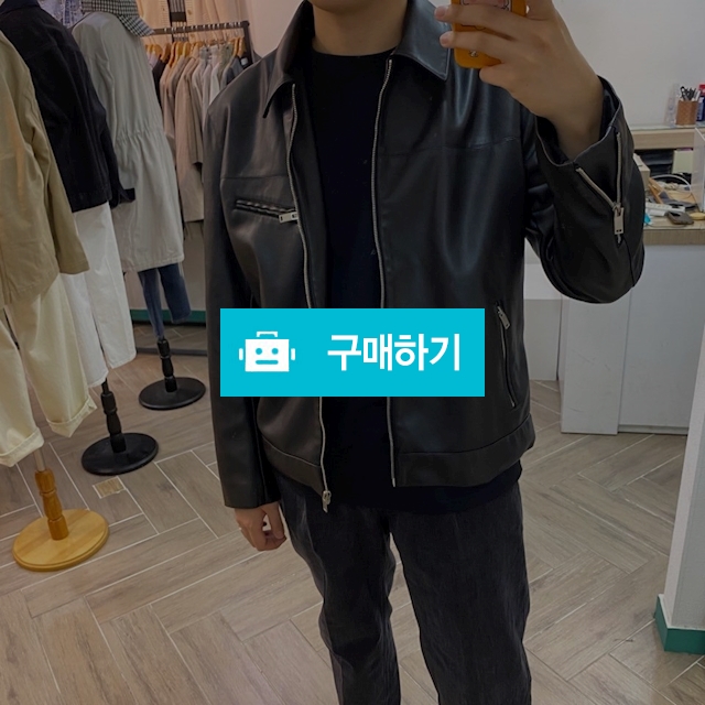 남자 미니멀 레더 싱글 라이더 가죽 자켓 / 입을사람님의 스토어 / 디비디비 / 구매하기 / 특가할인