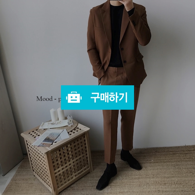 남자 캐주얼 세미 셋업수트 S - XXL 빅사이즈 다크브라운 정장 / Mood project / 디비디비 / 구매하기 / 특가할인