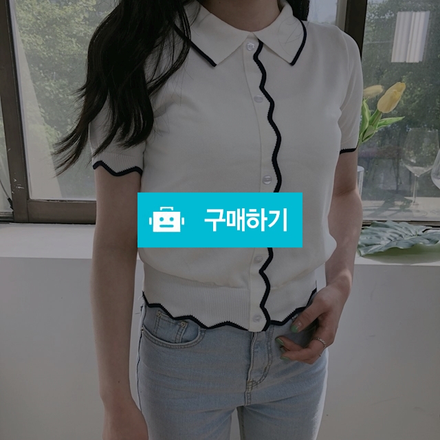 슬림 카라 배색 니트  / to 25 / 디비디비 / 구매하기 / 특가할인