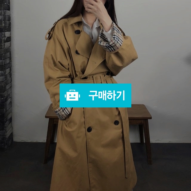 벨트 체크 바바리 트렌치코트 / by ssom / 디비디비 / 구매하기 / 특가할인
