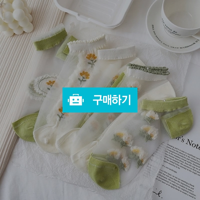 앤어바웃 5켤레 여성 썸머 플라워 시스루 단목 양말 / 앤어바웃 / 디비디비 / 구매하기 / 특가할인
