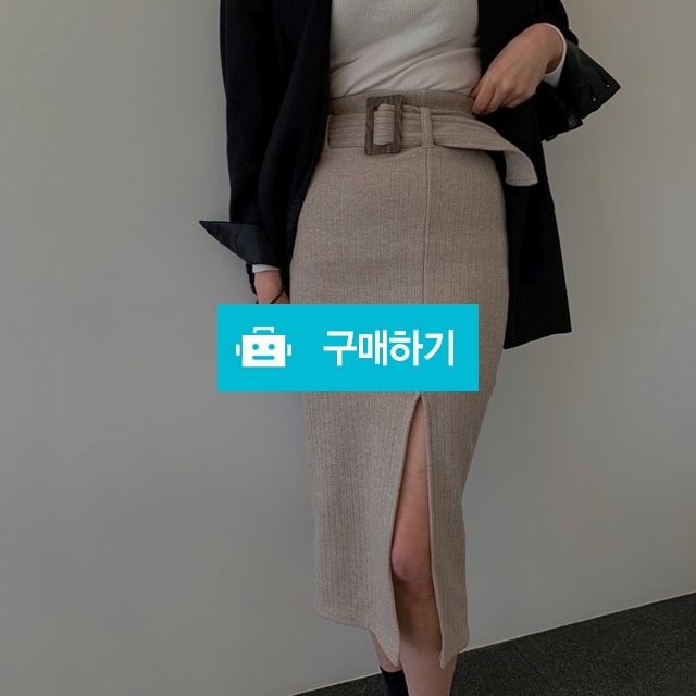 벨트 앞트임 롱 밴딩 스커트 (베이지) / 쉬머 / 디비디비 / 구매하기 / 특가할인