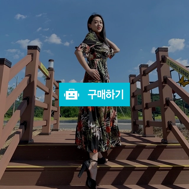 셔링 브이넥 바캉스 플라워 롱원피스 / 순수야 / 디비디비 / 구매하기 / 특가할인