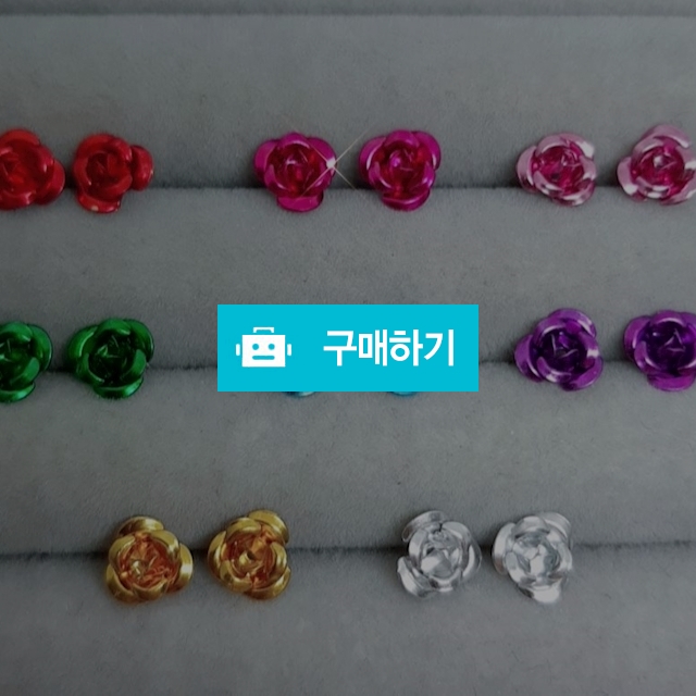 (실리콘침) 메탈 로즈 귀걸이 / 완두콩스프의 쥬얼리 매장 / 디비디비 / 구매하기 / 특가할인