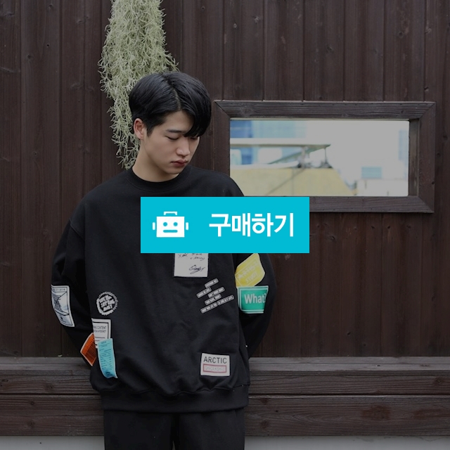 남자 멀티 패치 오버핏 맨투맨  / oz네 / 디비디비 / 구매하기 / 특가할인