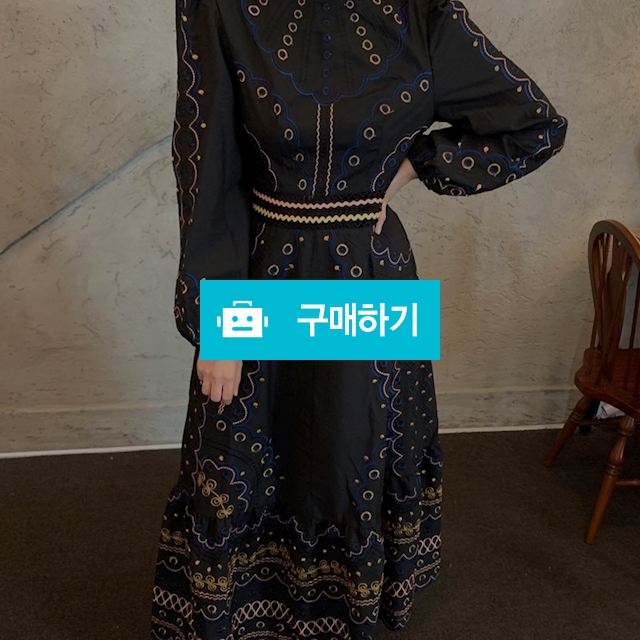벌룬 슬리브 자수 롱원피스 / 6310 / 디비디비 / 구매하기 / 특가할인