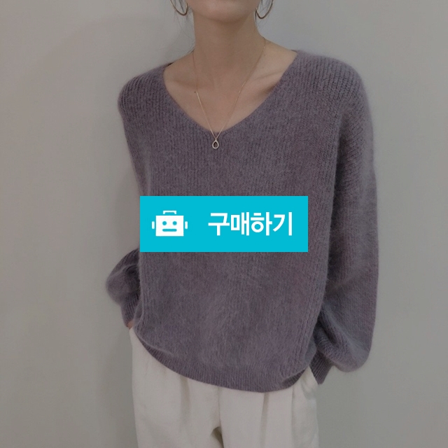 루즈핏 브이넥 앙고라 벌룬 퍼프 니트 / 쏘울미의 톡톡 스타일 / 디비디비 / 구매하기 / 특가할인