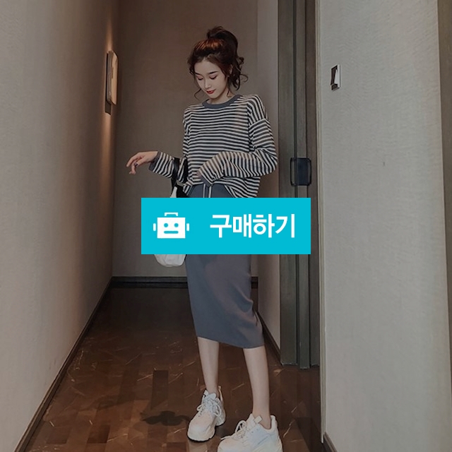 라운드 스트라이프 티셔츠 스커트 셋트 / 어썸미앤유 / 디비디비 / 구매하기 / 특가할인