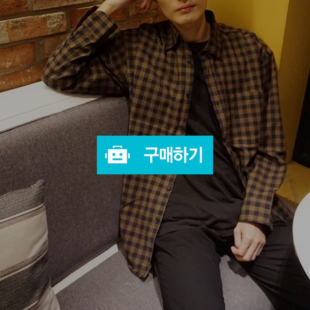 오버핏 체크 셔츠 남방 브라운 / 메데토 / 디비디비 / 구매하기 / 특가할인
