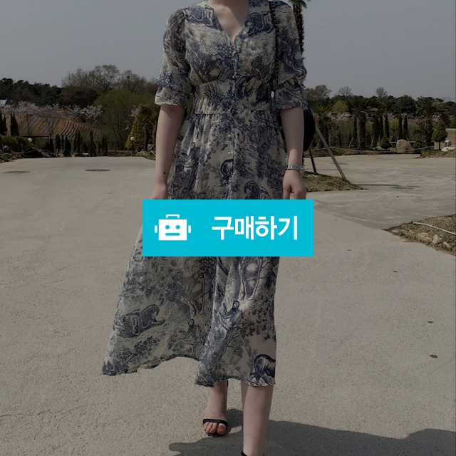 브이넥 패턴 프릴 롱원피스 / 럽엔 / 디비디비 / 구매하기 / 특가할인