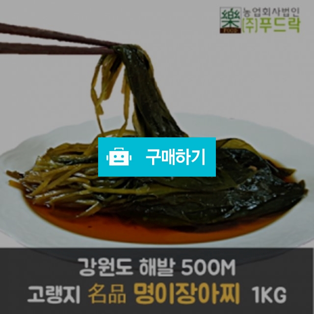 강원도 고랭지 명품 명이나물 장아찌 300g / 500g / 1kg / 3kg / 5kg / 농업회사주)푸드락님의 스토어 / 디비디비 / 구매하기 / 특가할인