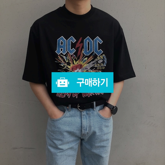 ACDC 오버핏 프린팅 티셔츠 (레드) / 우제스트 / 디비디비 / 구매하기 / 특가할인