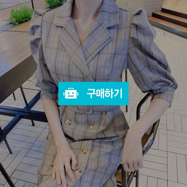 더블버튼 체크 프릴 롱원피스 / 몽아미 / 디비디비 / 구매하기 / 특가할인