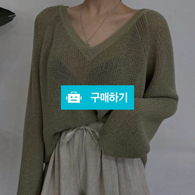 루즈핏 브이넥 그물 여름 시스루니트 / 노블마인 / 디비디비 / 구매하기 / 특가할인