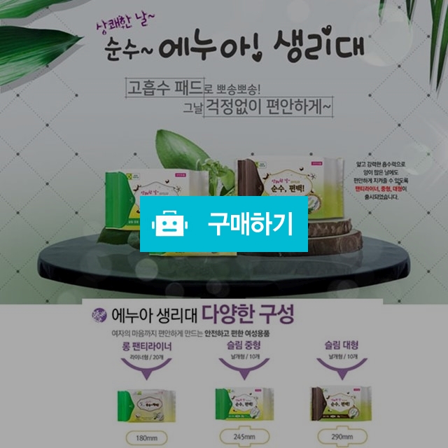 에누아 편백 생리대 / 모두와님의 스토어 / 디비디비 / 구매하기 / 특가할인