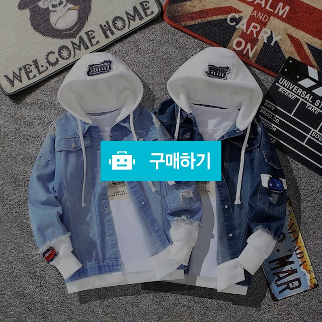 패치포인트 배색 후드 데님자켓-YW-146  / Gscott / 디비디비 / 구매하기 / 특가할인