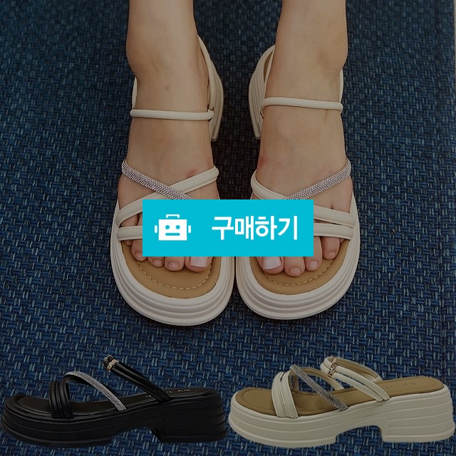 마리오탈라리코 스틸장식 비즈 키높이 스트랩슬리퍼 5cm굽 여성슬리퍼 통굽슬리퍼 / 마리오탈라리코님의 스토어 / 디비디비 / 구매하기 / 특가할인