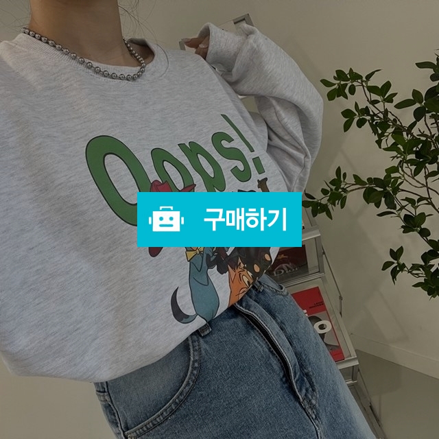 어반조이 / 여자 웁스 캐릭터 프린팅 루즈핏 맨투맨 티셔츠 / 어반조이 / 디비디비 / 구매하기 / 특가할인