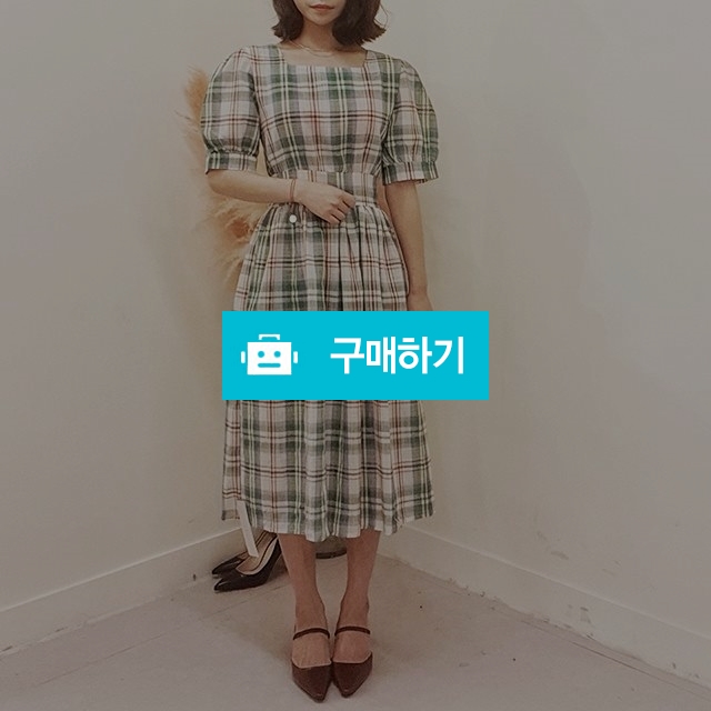 스트랩 퍼프 체크 원피스 / 제이오공이 / 디비디비 / 구매하기 / 특가할인