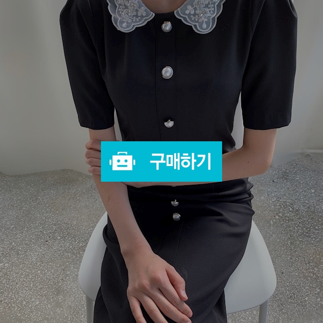 카라 레이스 단추 반팔 미디원피스 / 몽아미 / 디비디비 / 구매하기 / 특가할인