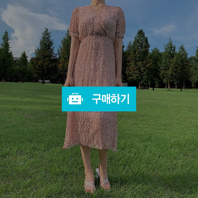 브이넥 플라워 주름 쉬폰 롱원피스 2color / 비쥬벨르님의 스토어 / 디비디비 / 구매하기 / 특가할인