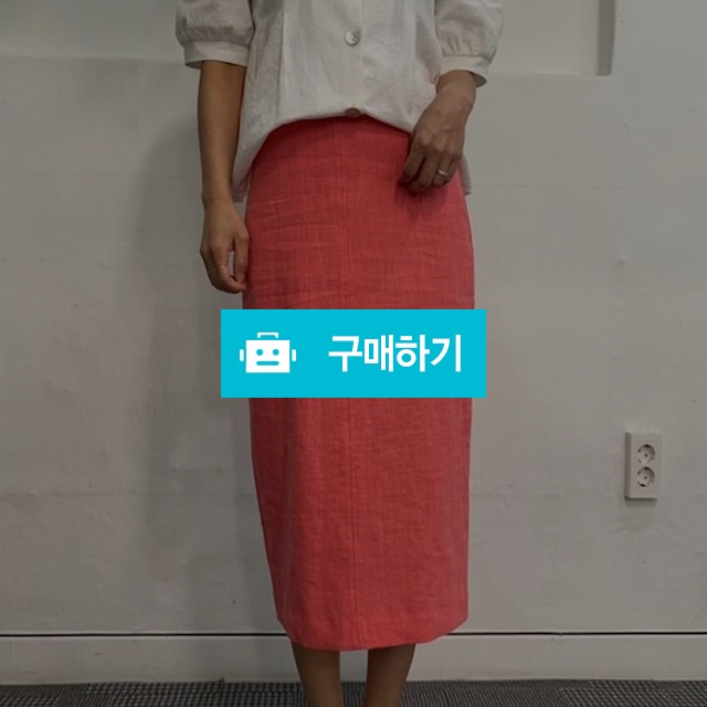 린넨 핑크 트임 H라인 미디 스커트 / 꼬르니숑님의 스토어 / 디비디비 / 구매하기 / 특가할인