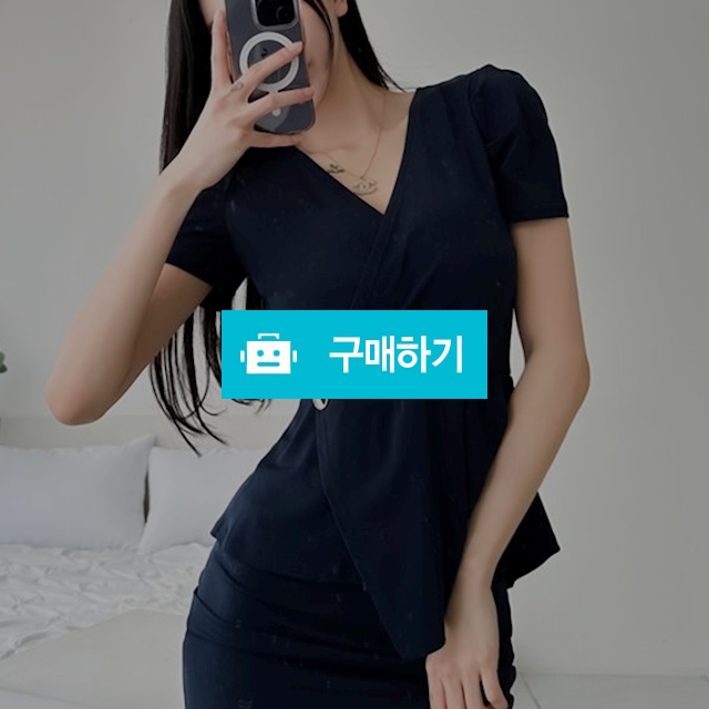 단추 랩 미니 원피스 OPS 2컬러 모임룩 / 블루빔 / 디비디비 / 구매하기 / 특가할인