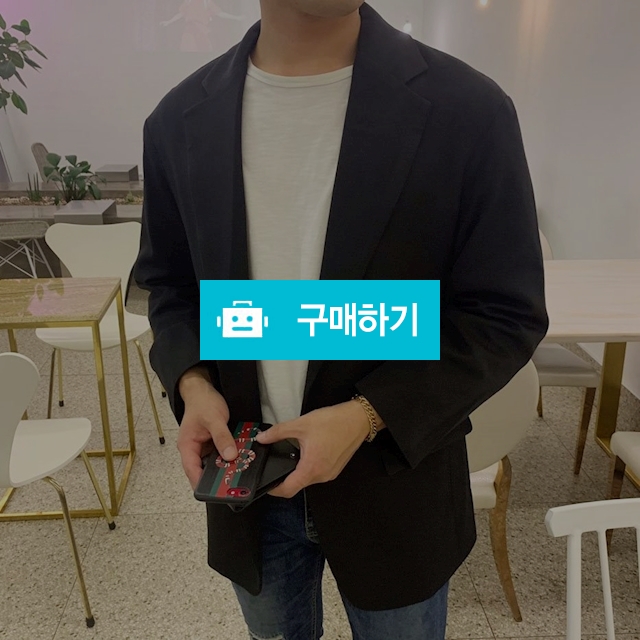 봄 가을 남자 오버핏 블레이져 싱글 자켓 마이 2color / 그와그녀 / 디비디비 / 구매하기 / 특가할인