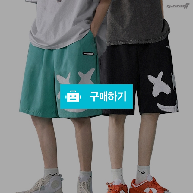 배드스마일 페이스 프린트 5부 와이드 반바지 ( 3COLOR ) / Gscott / 디비디비 / 구매하기 / 특가할인