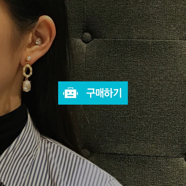 진주 큐빅 링 드롭귀걸이 / Pearl Marble / 디비디비 / 구매하기 / 특가할인