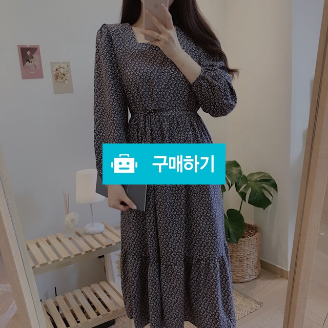 스퀘어넥 플라워 프릴 롱원피스 / 아이이뻐라 / 디비디비 / 구매하기 / 특가할인