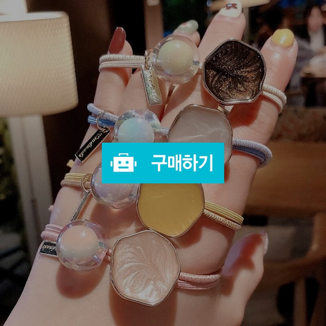 파스텔 캔디 구슬 헤어 머리끈 4P SET / 앤어바웃 / 디비디비 / 구매하기 / 특가할인