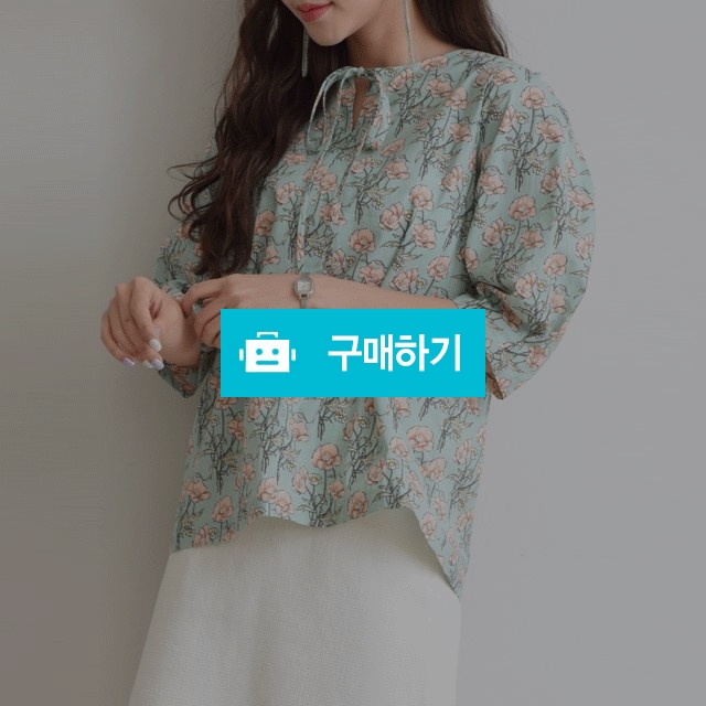 플라워 앞뒤착용가능 리본타이 버튼 블라우스 / 겟잇미 / 디비디비 / 구매하기 / 특가할인