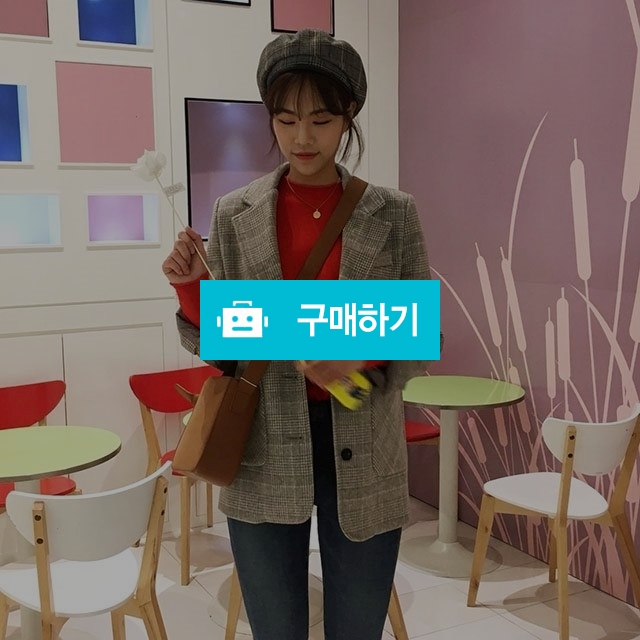 체크 울자켓 겨울 반코트 / 에브리콩 스토어 / 디비디비 / 구매하기 / 특가할인