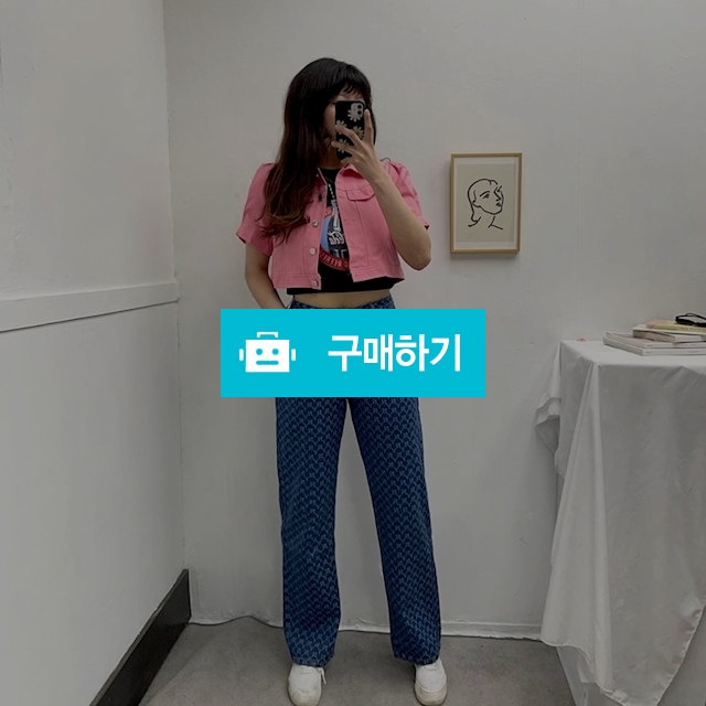 여성 NY 영문 프린팅 와이드 일자 청바지 / 민클로즈 / 디비디비 / 구매하기 / 특가할인