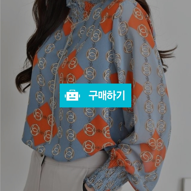 스모크 반폴라 패턴 블라우스 / 아담샵 / 디비디비 / 구매하기 / 특가할인