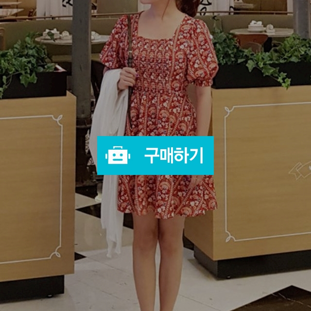 레드 에스닉 스모크 스퀘어넥 원피스 / 라비융 RaviYung / 디비디비 / 구매하기 / 특가할인