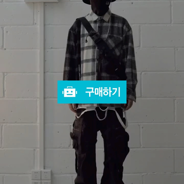 [MAMC] 스트릿 빈티지 체크 믹스 자수 오버핏 셔츠 / SMW (Special Man Wear) / 디비디비 / 구매하기 / 특가할인